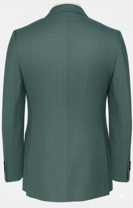 Men's ICONIC Green Texture Double Breasted Suit With Green Crystal Buttons