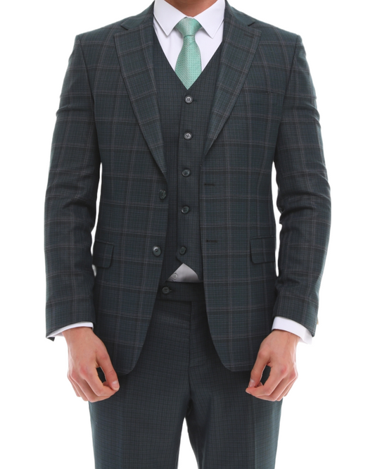 ICONYN GRANDY - Green Mixed & Matched Three Piece Suit