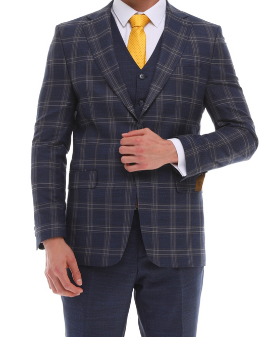 ICONYN NARDY - Navy Mixed & Matched Three Piece Suit