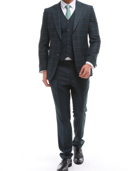 ICONYN GRANDY - Green Mixed & Matched Three Piece Suit