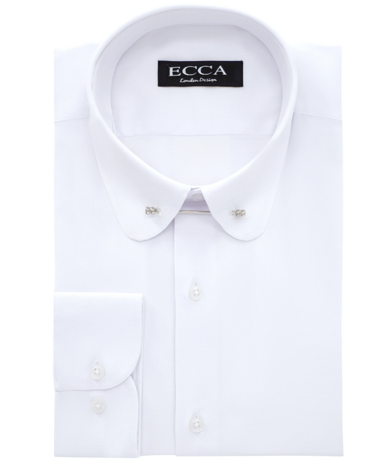 BABYFACE COLLAR PINNED - White Pinned Collar Shirt