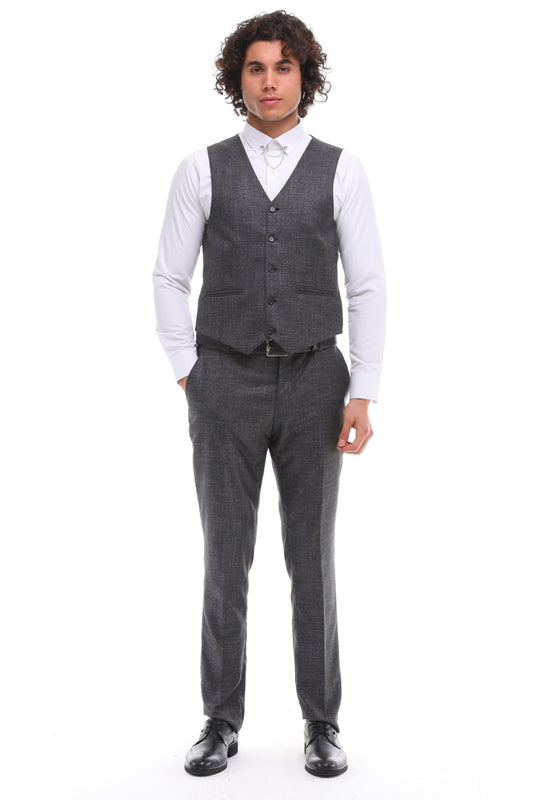 ICONIC GEORGE - Dark Grey Plain Waistcoat