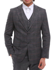 PFLEGEJACKE - Grauer und blauer Karo-Blazer