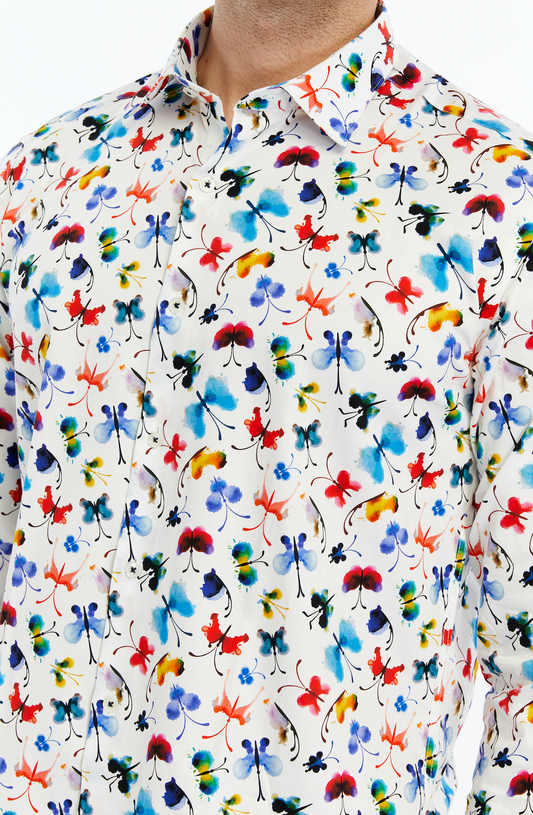 Mens floral patterned shirt  by ECCA LONDON Design