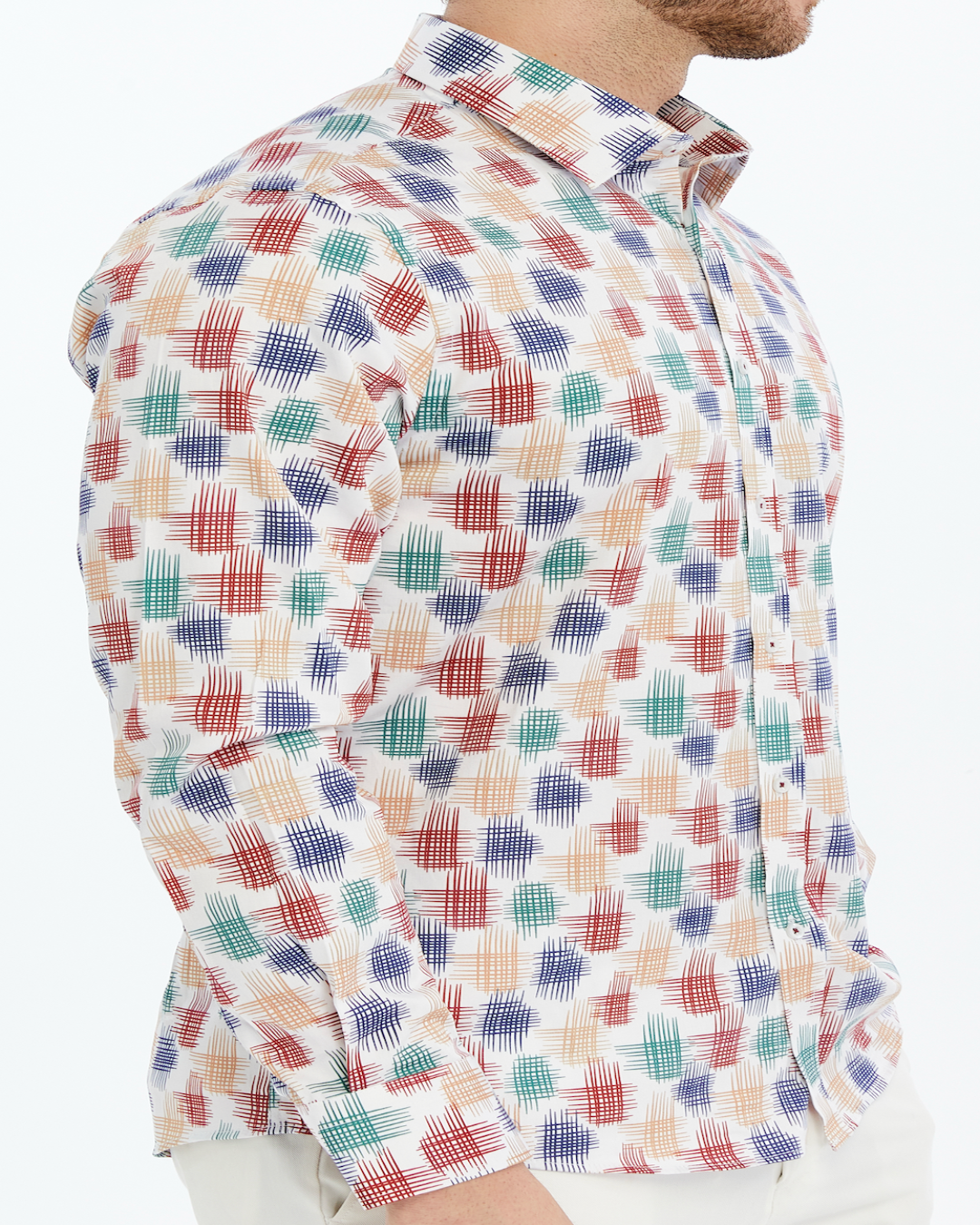 Multicoloured Printed shirt for men on a white background