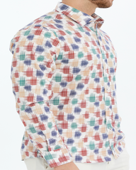 Multicoloured Printed shirt for men on a white background