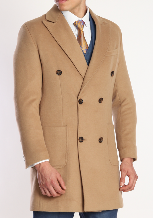 ICONY OVERCOAT - Tan Pure Wool by ECCA CHIC, London