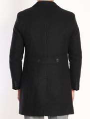 ICONY OVERCOAT - Black Pure Wool by ECCA CHIC, London