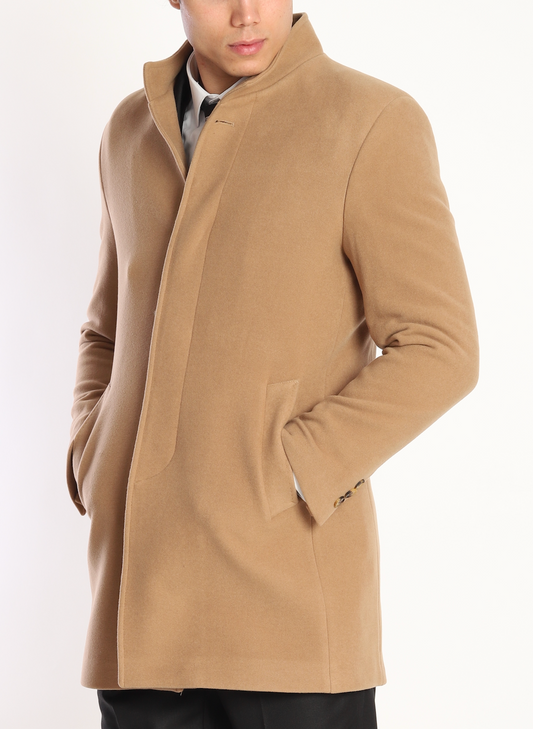 BARRON OVERCOAT - Tan Pure Wool by BARRON, Italy