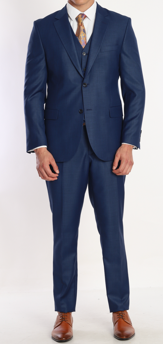 ICONY PRUSSIAN II - Navy Plain Three Piece Suit