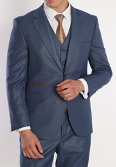 BARRON ARISTOCRAT I - Blue Plain Three Piece Suit