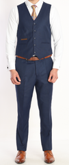 BARRON ARISTOCRAT II - Navy Plain Three Piece Suit