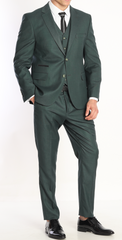 BARRON GREENERA - Green Plain Three Piece Suit