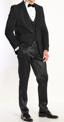MARDINI SAGA - Black Bracode Jacquard Four Piece Dinner & Wedding Suit