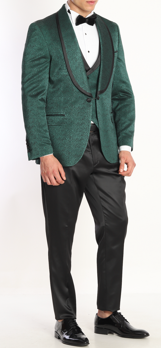 MARDINI AURA - Green Jacquard Four Piece Dinner & Wedding Suit