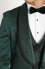 MARDINI AURA - Green Jacquard Four Piece Dinner & Wedding Suit