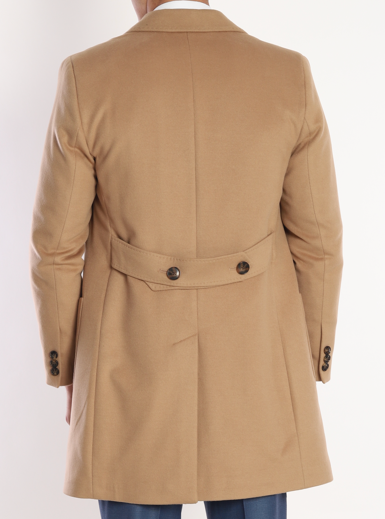 Tan Long Designer Overcoats for Men