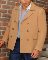 ICONY Bossy III  - Camel Double-Breasted Overcoat
