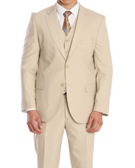 ICONY FAWN - Beige Plain Three Piece Suit