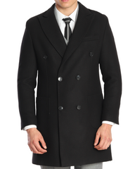 ICONY OVERCOAT - Black Pure Wool by ECCA CHIC, London