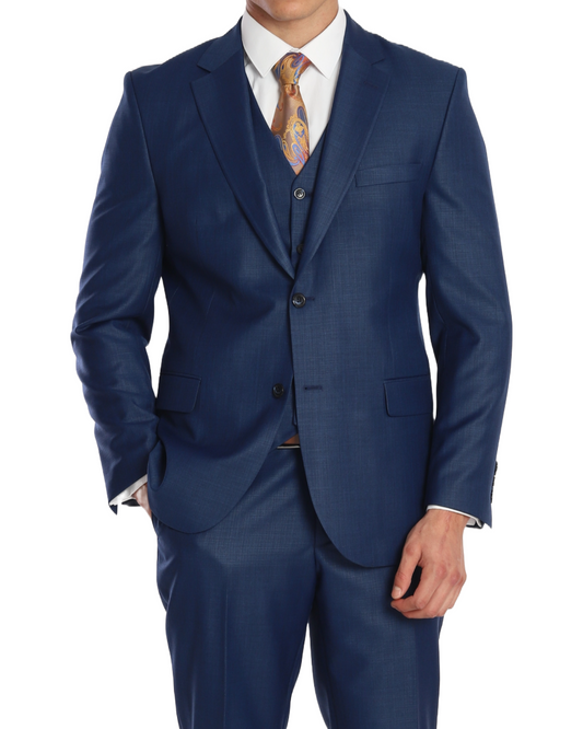 ICONY PRUSSIAN II - Navy Plain Three Piece Suit