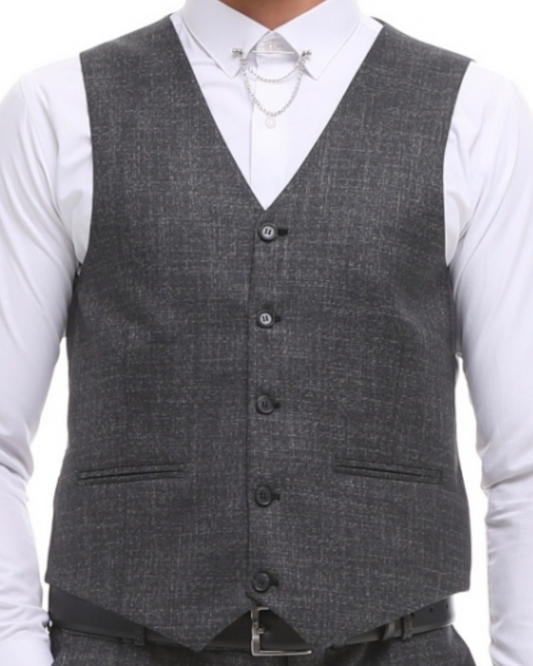 ICONIC GEORGE - Dark Grey Plain Waistcoat