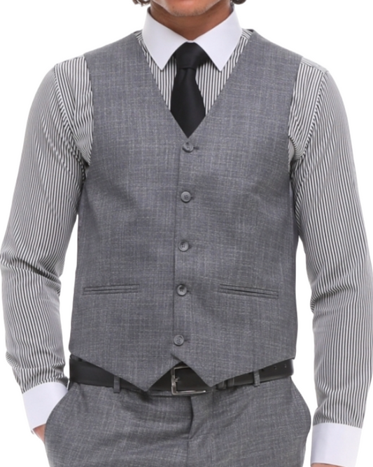 ICONIC GEORGE - Grey Plaid Waistcoat