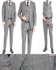 ICONYN BRAVEN -  Brown Check Three Piece Suit