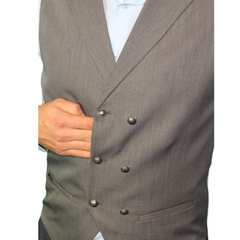 ICONIC GREY - Grey Double Breasted Waistcoat