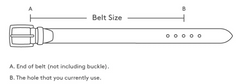 Brown Genuine Leather Belt Size Chart