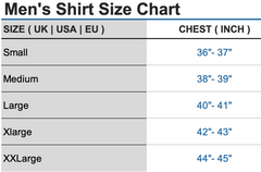 ICONIC GREY DOUBLER - Grey Double Cuff Shirt With Studs Size Chart by ECCA LONDON DESIGN