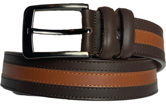 Brown & Tan Genuine Leather Handmade Belt - A Designer Limited Edition Production