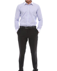 Lilac Stripe with White Collar Shirt for Men