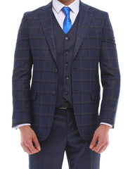 ICONYN BRANDY - Blue Mixed & Matched Three Piece Suit