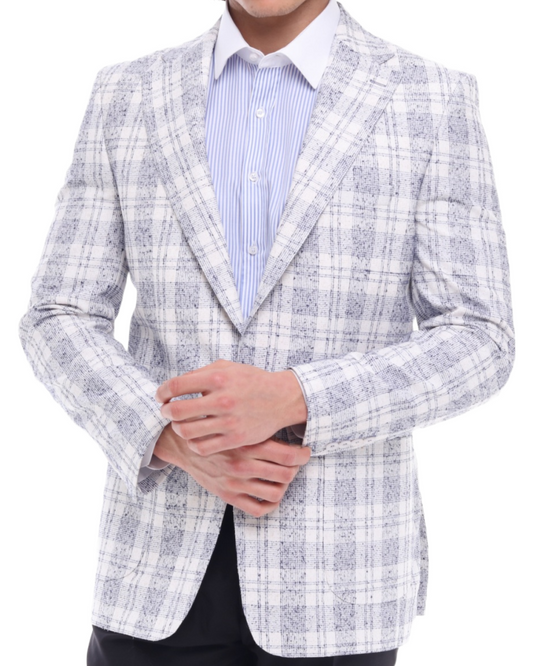 PLEASANT JACKET - Blazer mit Karomuster in Weiß und Lila