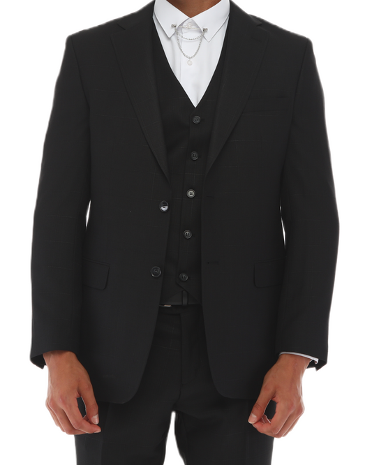 BlackJack Iconyn - Schwarz &amp; Schwarz Match Suit - Dreiteiliger Anzug