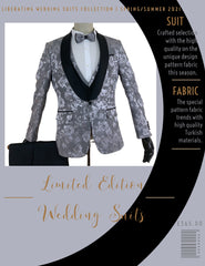 Grey Design Wedding Three Piece Suits