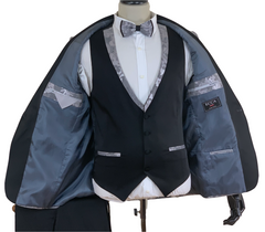 Grey Design Wedding Three Piece Suits