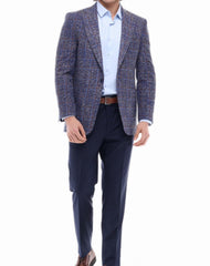 CAPTIVATED JACKET - Karierter Blazer aus blau-violettem Tweed
