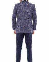 ICONIC CAPTIVATED - Blue & Purple Tweed Check Blazer