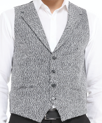 Grau innerhalb Schwarzer Weste aus reiner Wolle Master Tailored Cut Fit