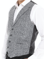 ICONIC GREY TWEED - Grey Single Breasted Waistcoat