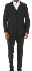 ISAAC BACK - Schwarz &amp; Weiß &amp; Rot Match Suit - Dreiteiliger Anzug