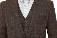 ISAAC BROWNS - Braun-weißer Match Suit - Dreiteiliger Anzug