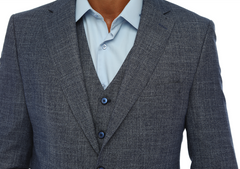 SAV BLUEIN - Blue Texture Three Piece Suit