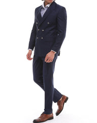 ICONIC NAVY DOUBLE - Navy Double Breasted With Navy Crested Buttons Suit