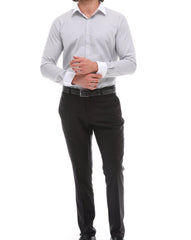 ICONIC GREY STRIPE - Grey Stripe with White Collar Shirt
