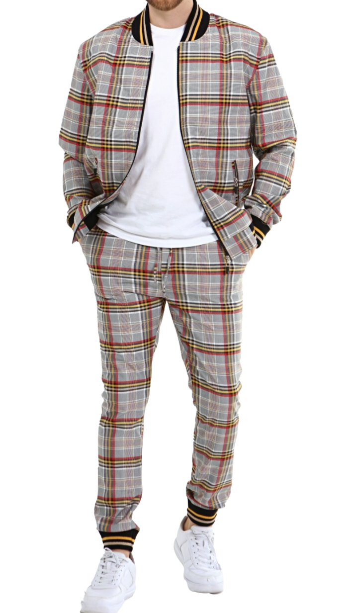 ICONYN GENTLEMAN TRACKSUIT SET - Orange and Yellow Matched Outwears