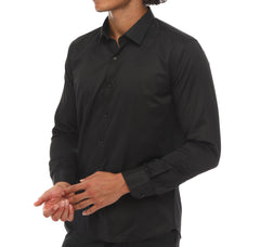 Schwarze Hemden für Herren – einfaches Bügeln aus Stoff, schwarzes Hemd