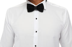 ICONIC TUXEDO I - White Plain Tuxedo Shirt With Studs